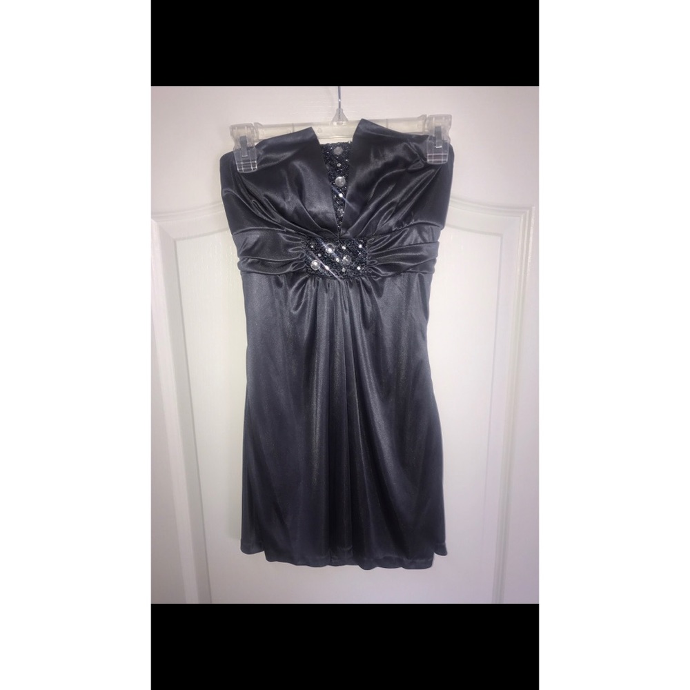 Embellished Gray Cocktail Dress